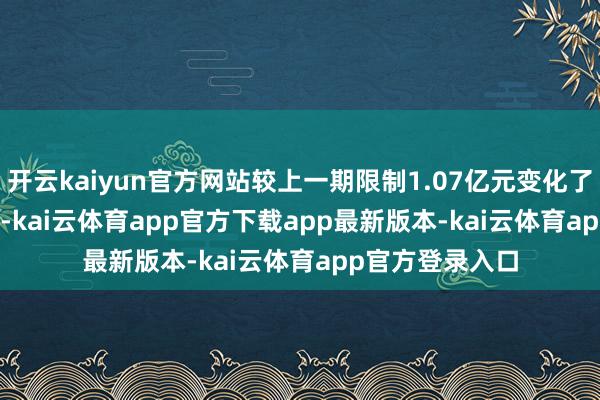 开云kaiyun官方网站较上一期限制1.07亿元变化了-2552.38万元-kai云体育app官方下载app最新版本-kai云体育app官方登录入口