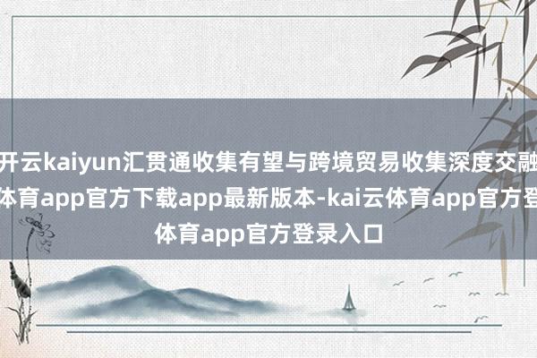 开云kaiyun汇贯通收集有望与跨境贸易收集深度交融-kai云体育app官方下载app最新版本-kai云体育app官方登录入口
