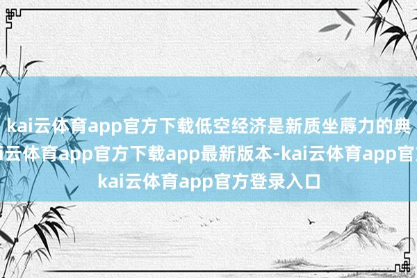 kai云体育app官方下载低空经济是新质坐蓐力的典型代表-kai云体育app官方下载app最新版本-kai云体育app官方登录入口