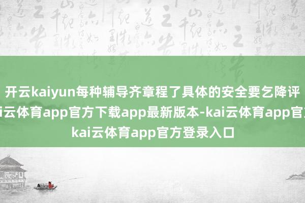 开云kaiyun每种辅导齐章程了具体的安全要乞降评估模范-kai云体育app官方下载app最新版本-kai云体育app官方登录入口